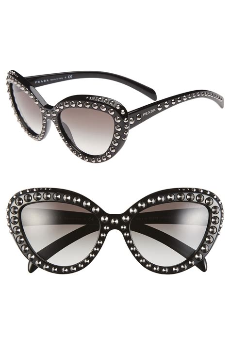 prada ladies catwalk sunglasses|Prada cat eye studded sunglasses.